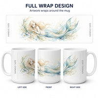Mermaid of the Seafoam Ceramic Coffee Mug 15 oz Decorative Large C Handle Mug Cup for Tea, Cocoa Hot Chocolate