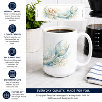 Mermaid of the Seafoam Ceramic Coffee Mug 15 oz Decorative Large C Handle Mug Cup for Tea, Cocoa Hot Chocolate