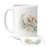Mermaid of the Seafoam Ceramic Coffee Mug 15 oz Decorative Large C Handle Mug Cup for Tea, Cocoa Hot Chocolate