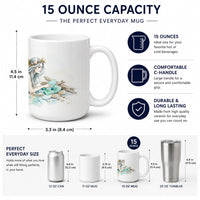 Silver Sea Mermaid Ceramic Coffee Mug 15 oz Decorative Large C Handle Mug Cup for Tea, Cocoa Hot Chocolate