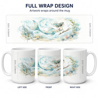 Ocean Mermaid Ceramic Coffee Mug 15 oz Decorative Large C Handle Mug Cup for Tea, Cocoa Hot Chocolate