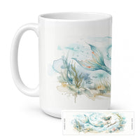 Ocean Mermaid Ceramic Coffee Mug 15 oz Decorative Large C Handle Mug Cup for Tea, Cocoa Hot Chocolate