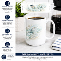 Midnight Merman Ceramic Coffee Mug 15 oz Decorative Large C Handle Mug Cup for Tea, Cocoa Hot Chocolate