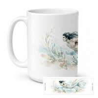 Midnight Merman Ceramic Coffee Mug 15 oz Decorative Large C Handle Mug Cup for Tea, Cocoa Hot Chocolate