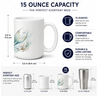 Ocean Guardian Merman Ceramic Coffee Mug 15 oz Decorative Large C Handle Mug Cup for Tea, Cocoa Hot Chocolate