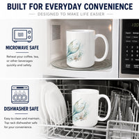 Ocean Guardian Merman Ceramic Coffee Mug 15 oz Decorative Large C Handle Mug Cup for Tea, Cocoa Hot Chocolate