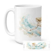 Golden Tide Merman Ceramic Coffee Mug 15 oz Decorative Large C Handle Mug Cup for Tea, Cocoa Hot Chocolate