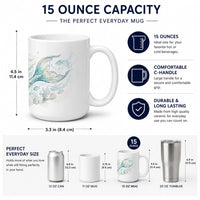 Silver Tide Merman Ceramic Coffee Mug 15 oz Decorative Large C Handle Mug Cup for Tea, Cocoa Hot Chocolate