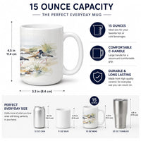 Coastal Oystercatchers Ceramic Coffee Mug 15 oz Decorative Large C Handle Mug Cup for Tea, Cocoa Hot Chocolate