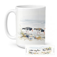 Coastal Oystercatchers Ceramic Coffee Mug 15 oz Decorative Large C Handle Mug Cup for Tea, Cocoa Hot Chocolate