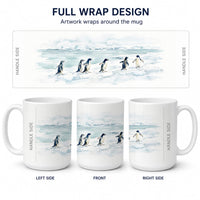 Antarctic Penguins Ceramic Coffee Mug 15 oz Decorative Large C Handle Mug Cup for Tea, Cocoa Hot Chocolate