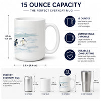 Antarctic Penguins Ceramic Coffee Mug 15 oz Decorative Large C Handle Mug Cup for Tea, Cocoa Hot Chocolate