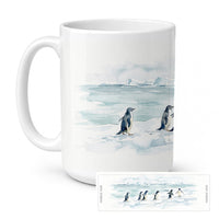Antarctic Penguins Ceramic Coffee Mug 15 oz Decorative Large C Handle Mug Cup for Tea, Cocoa Hot Chocolate