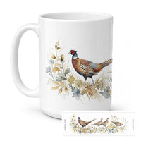 Woodland Pheasants Ceramic Coffee Mug 15 oz Decorative Large C Handle Mug Cup for Tea, Cocoa Hot Chocolate