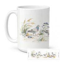 City Pigeons Ceramic Coffee Mug 15 oz Decorative Large C Handle Mug Cup for Tea, Cocoa Hot Chocolate