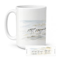 Shoreline Sanderlings Ceramic Coffee Mug 15 oz Decorative Large C Handle Mug Cup for Tea, Cocoa Hot Chocolate