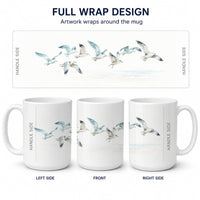 Seagulls in Flight Ceramic Coffee Mug 15 oz Decorative Large C Handle Mug Cup for Tea, Cocoa Hot Chocolate
