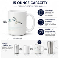 Seagulls in Flight Ceramic Coffee Mug 15 oz Decorative Large C Handle Mug Cup for Tea, Cocoa Hot Chocolate