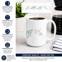 Sea Turtle Journey Ceramic Coffee Mug 15 oz Decorative Large C Handle Mug Cup for Tea, Cocoa Hot Chocolate