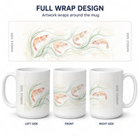 Dancing Shrimp Ceramic Coffee Mug 15 oz Decorative Large C Handle Mug Cup for Tea, Cocoa Hot Chocolate