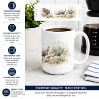 Wild Turkeys Ceramic Coffee Mug 15 oz Decorative Large C Handle Mug Cup for Tea, Cocoa Hot Chocolate