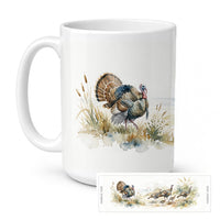 Wild Turkeys Ceramic Coffee Mug 15 oz Decorative Large C Handle Mug Cup for Tea, Cocoa Hot Chocolate