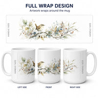 Garden Wren Ceramic Coffee Mug 15 oz Decorative Large C Handle Mug Cup for Tea, Cocoa Hot Chocolate