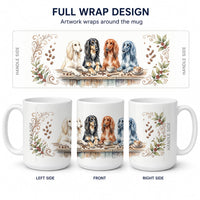 Afghan Hounds Morning Coffee Ceramic Coffee Mug 15 oz Decorative Large C Handle Mug Cup for Tea, Cocoa Hot Chocolate