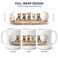 Airedale Terriers Morning Coffee Ceramic Coffee Mug 15 oz Decorative Large C Handle Mug Cup for Tea, Cocoa Hot Chocolate
