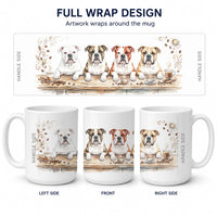 American Bulldogs Morning Coffee Ceramic Coffee Mug 15 oz Decorative Large C Handle Mug Cup for Tea, Cocoa Hot Chocolate