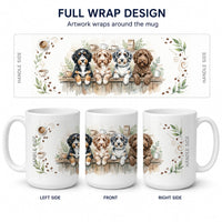 Aussiedoodles Morning Coffee Ceramic Coffee Mug 15 oz Decorative Large C Handle Mug Cup for Tea, Cocoa Hot Chocolate