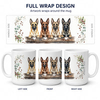 Belgian Malinois Morning Coffee Ceramic Coffee Mug 15 oz Decorative Large C Handle Mug Cup for Tea, Cocoa Hot Chocolate