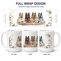 Belgian Tervurens Morning Coffee Ceramic Coffee Mug 15 oz Decorative Large C Handle Mug Cup for Tea, Cocoa Hot Chocolate