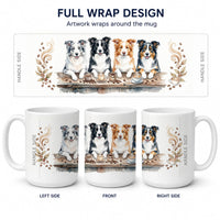 Border Collies Morning Coffee Ceramic Coffee Mug 15 oz Decorative Large C Handle Mug Cup for Tea, Cocoa Hot Chocolate
