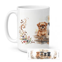 Brussels Griffons Morning Coffee Ceramic Coffee Mug 15 oz Decorative Large C Handle Mug Cup for Tea, Cocoa Hot Chocolate