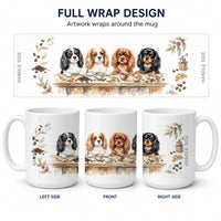 Cavalier Spaniels Morning Coffee Ceramic Coffee Mug 15 oz Decorative Large C Handle Mug Cup for Tea, Cocoa Hot Chocolate