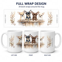 Chihuahuas Morning Coffee Ceramic Coffee Mug 15 oz Decorative Large C Handle Mug Cup for Tea, Cocoa Hot Chocolate
