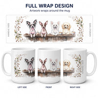 Chinese Cresteds Morning Coffee Ceramic Coffee Mug 15 oz Decorative Large C Handle Mug Cup for Tea, Cocoa Hot Chocolate