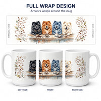 Chow Chows Morning Coffee Ceramic Coffee Mug 15 oz Decorative Large C Handle Mug Cup for Tea, Cocoa Hot Chocolate