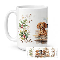 Dachshunds Morning Coffee Ceramic Coffee Mug 15 oz Decorative Large C Handle Mug Cup for Tea, Cocoa Hot Chocolate