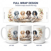 English Setters Morning Coffee Ceramic Coffee Mug 15 oz Decorative Large C Handle Mug Cup for Tea, Cocoa Hot Chocolate