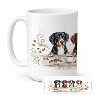 Entlebucher Mountain Dogs Morning Coffee Ceramic Coffee Mug 15 oz Decorative Large C Handle Mug Cup for Tea, Cocoa Hot Chocolate