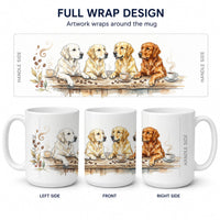 Golden Retrievers Morning Coffee Ceramic Coffee Mug 15 oz Decorative Large C Handle Mug Cup for Tea, Cocoa Hot Chocolate