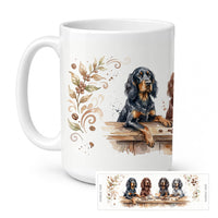 Gordon Setters Morning Coffee Ceramic Coffee Mug 15 oz Decorative Large C Handle Mug Cup for Tea, Cocoa Hot Chocolate