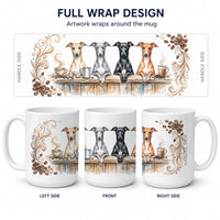 Italian Greyhounds Morning Coffee Ceramic Coffee Mug 15 oz Decorative Large C Handle Mug Cup for Tea, Cocoa Hot Chocolate