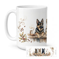 German Shepherds Morning Coffee Ceramic Coffee Mug 15 oz Decorative Large C Handle Mug Cup for Tea, Cocoa Hot Chocolate