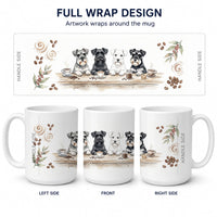 Miniature Schnauzers Morning Coffee Ceramic Coffee Mug 15 oz Decorative Large C Handle Mug Cup for Tea, Cocoa Hot Chocolate