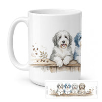 Old English Sheepdogs Morning Coffee Ceramic Coffee Mug 15 oz Decorative Large C Handle Mug Cup for Tea, Cocoa Hot Chocolate