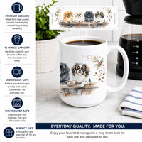 Pekingese Morning Coffee Ceramic Coffee Mug 15 oz Decorative Large C Handle Mug Cup for Tea, Cocoa Hot Chocolate