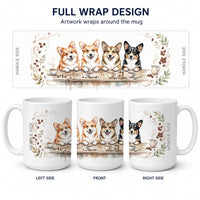 Pembroke Welsh Corgis Morning Coffee Ceramic Coffee Mug 15 oz Decorative Large C Handle Mug Cup for Tea, Cocoa Hot Chocolate